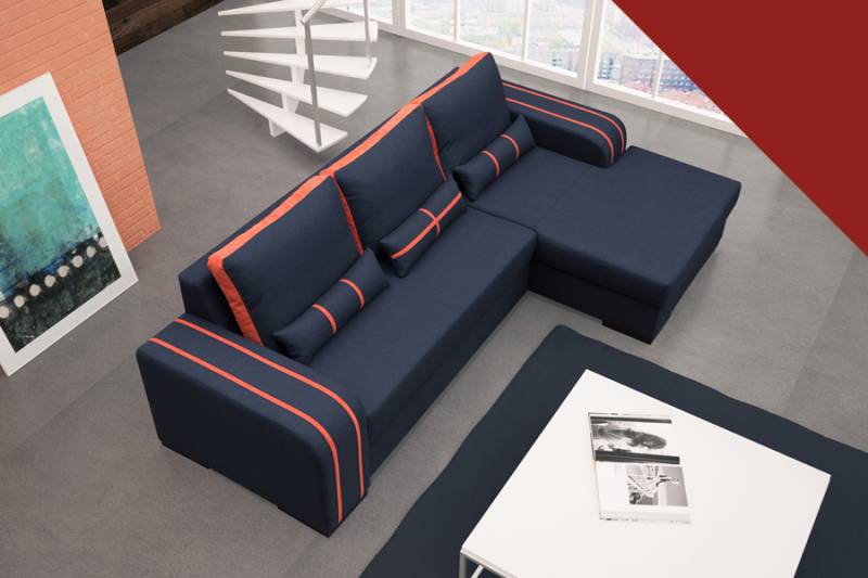 Sofa Schlafsofa Designer Sofa mit Bettfunktion + Bettkasten Ecksofa Couch NEU von JV Möbel