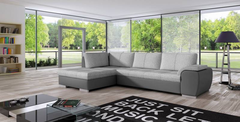 Sofa Schlafsofa Designer Sofa mit Bettfunktion + Bettkasten Ecksofa Couch NEU von JV Möbel