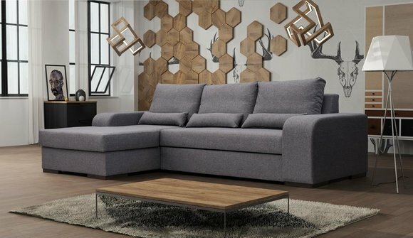Sofa Schlafsofa Designer Sofa mit Bettfunktion - Bettkasten Ecksofa Couch von JV Möbel