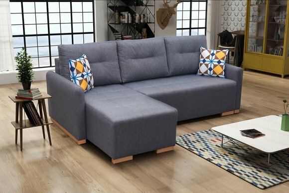 Sofa Schlafsofa Designer Sofa mit Bettfunktion - Bettkasten Ecksofa Couch von JV Möbel