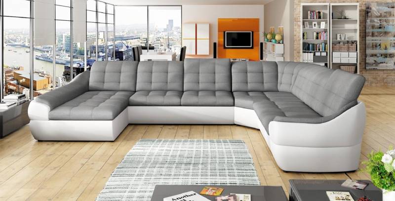 Sofa Schlafsofa Wohnlandschaft mit Bettfunktion + Bettkasten Ecksofa U Couch !!! von JV Möbel