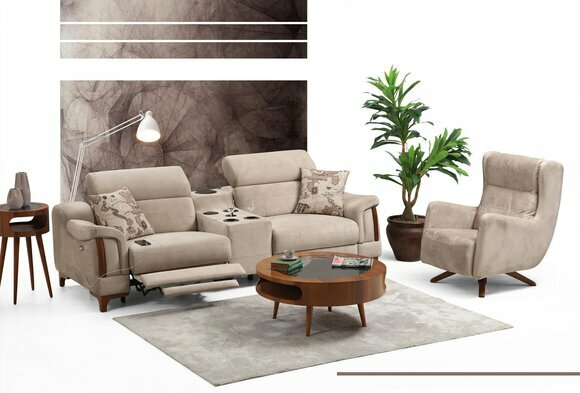 Sofa Set Modern Sofagarnitur Neu Möbel Wohnzimmer Designer Polster Textil von JV Moebel
