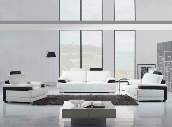 Sofa Sofagarnitur Ledersofa Couchen Sitzer Set Sofa Polster Couch 3tlg Sessel von JV Möbel