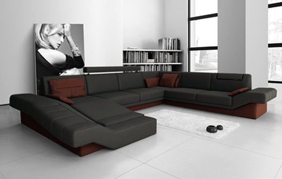 Sofa Wohnlandschaft U Form Couch Ledersofa Polster Big XXL Design Sofa Wohnlandschaft U Form Couch Ledersofa Polster Big XXL Design von JV Moebel