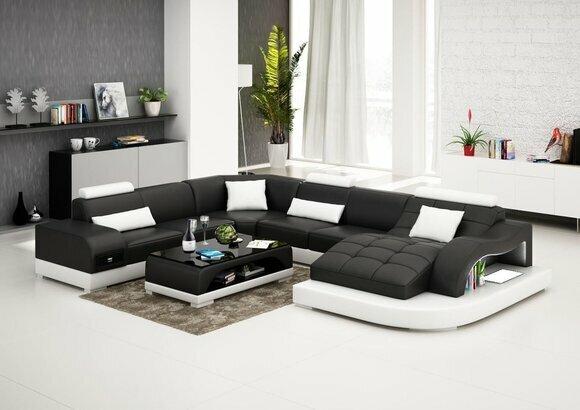 Sofa Wohnlandschaft U Form Ecksofa Couch Garnitur Polster Big xxl Sofas Couchen von JV Moebel