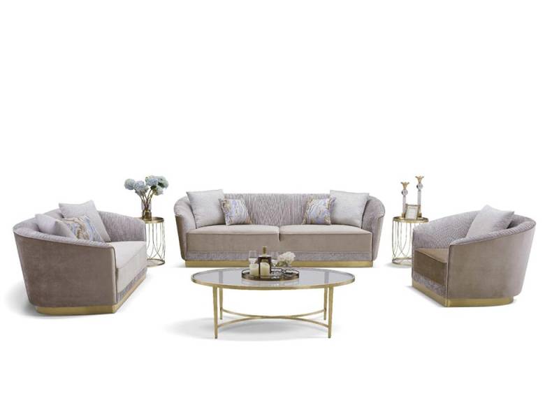 Sofagarnitur 3+2+1 Sitzer Set Design Sofas Polster Couchen Moderne Couch Samt von JV Moebel