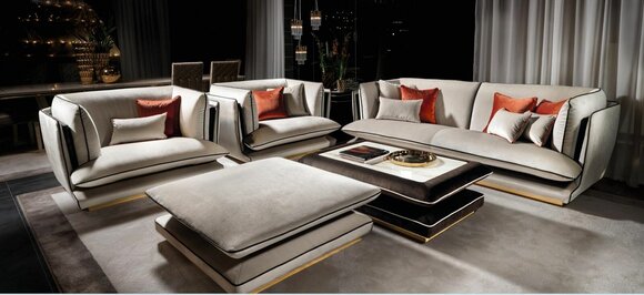 Sofagarnitur 311 Sitzer Hocker Set Möbel Sofa Polster Gruppe Couch arredoclassic Sofagarnitur 311 Sitzer Hocker Set Möbel Sofa Polster Gruppe Couch arredoclassic von JV Möbel
