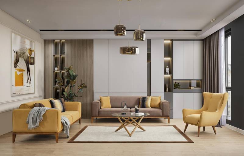 Sofagarnitur 431 Sitzer Set Design Sofas Polster Couchen Textil Luxus Neu von JV Möbel