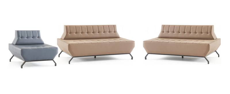 Sofagarnitur Deco Ledersofas Set Beige 2-Sitzer Grau Sessel Sofa-Set von JV Möbel