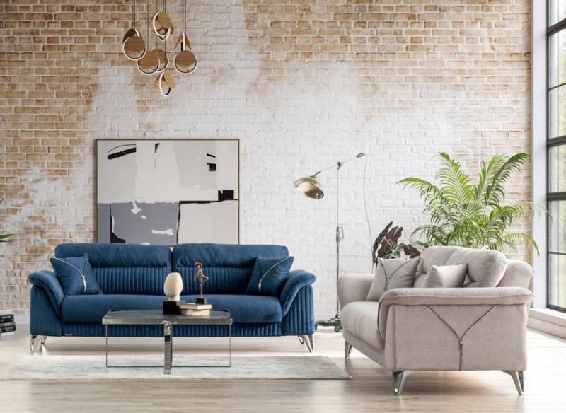 Sofagarnitur Elegantes Design Relaxgarnitur Loungeset Polsterset Gemütliche 3+3 von JV Möbel