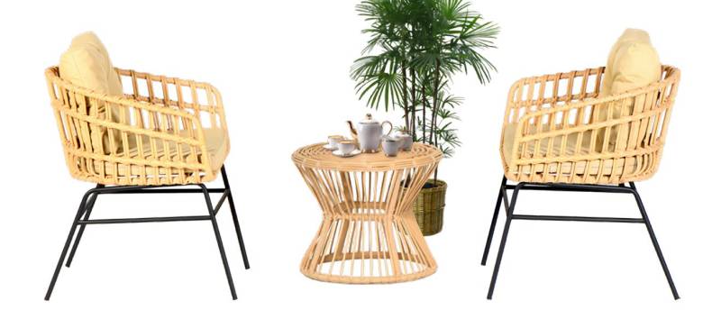 Sofagarnitur Garten Möbel Set 3tlg Terrasse Tisch Sessel Couchtisch Modern Neu von JV Möbel