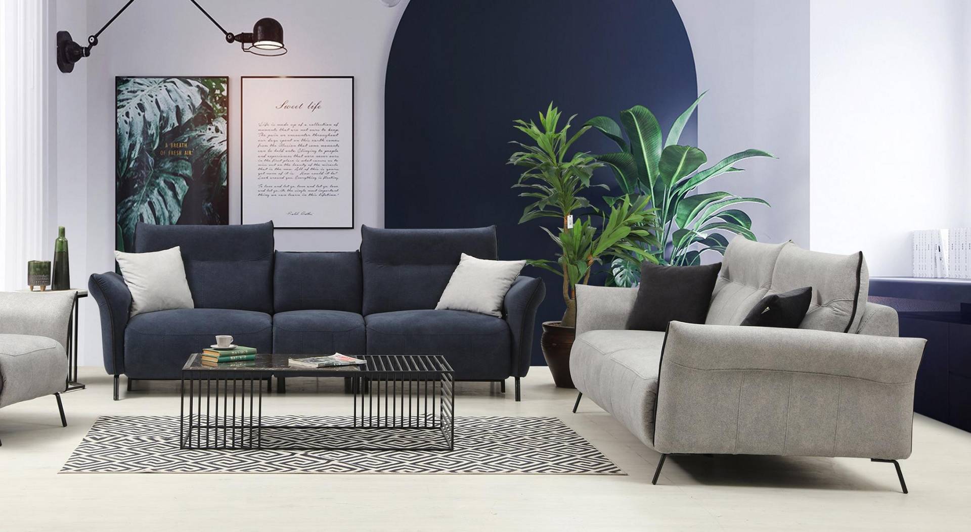 Sofagarnitur Set 2 tlg Sofa Couch Polstersessel Modern Designer Luxus Möbel von JV Möbel