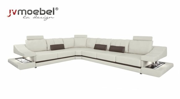 Sofas Design Ecksofa L-Form Möbel Bett Funktionen Textil Leder Schlafsofa Sofas von JV Möbel