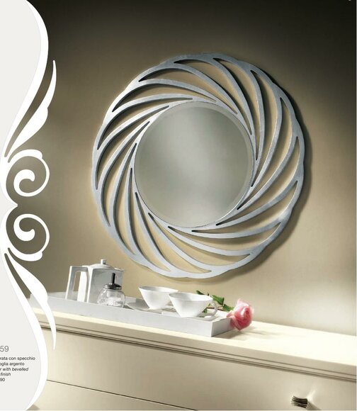 Spiegel Hängespiegel Holz Modern Wandspiegel Spieglein Design 90x90 Neu von JV Möbel