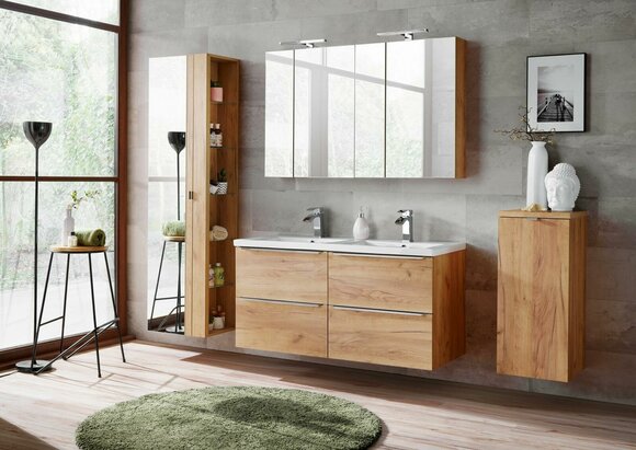 Spiegelschrank Wandschrank Badezimmerschrank mit Spiegel 60 cm Regal von JV Möbel