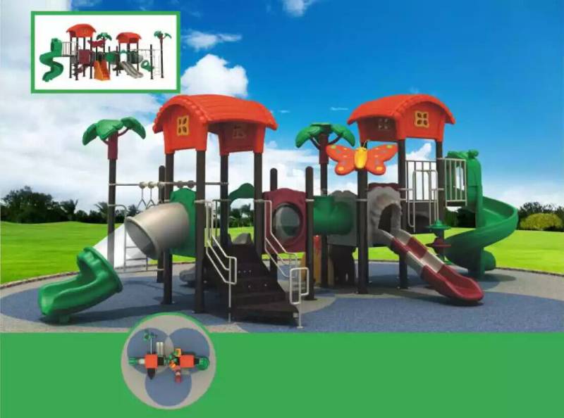 Spielplatz Rutsche Haus Spielhaus Dschungel Typ Gartenplatz Kinderhütte von JV Möbel