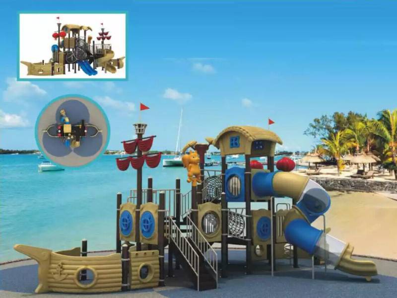 Spielturm mit Rutsche schiffsförmiger Spielplatz für Kinder Outdoor von JV Möbel