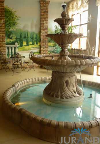 Springbrunnen Becken Fontäne Zierbrunnen XXL Garten Deko Brunnen 356 Steinguss von JV Möbel