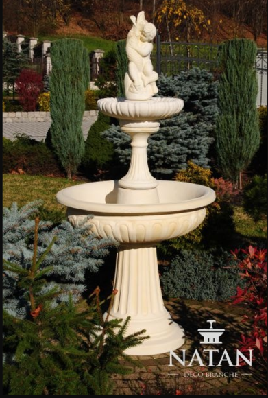 Springbrunnen Froschbrunnen Brunnen 189cm Steinbrunnen Gartenbrunnen von JV Möbel