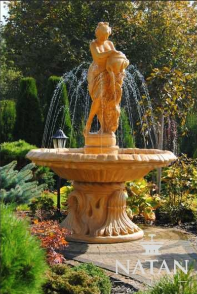 Springbrunnen Garten Teich Brunnen 155cm Steinbrunnen Gartenbrunnen von JV Möbel