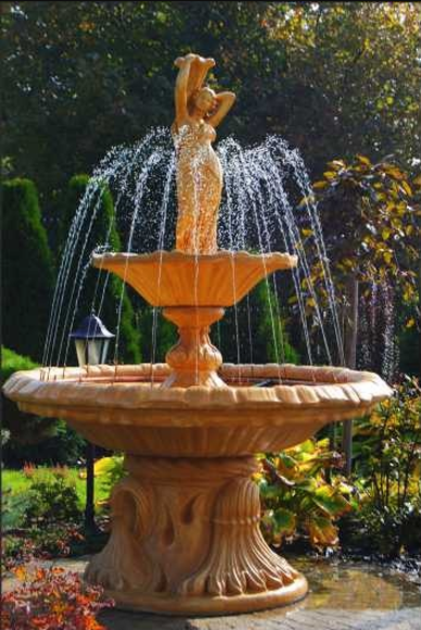 Springbrunnen Garten Teich Brunnen 215cm Steinbrunnen Gartenbrunnen von JV Möbel