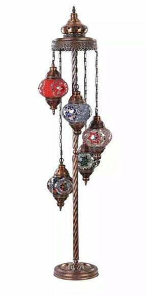 Standlampe Stehlampe Stand Luxus Leuchten Lampen Lampe Glas Mehrfarbig von JV Moebel