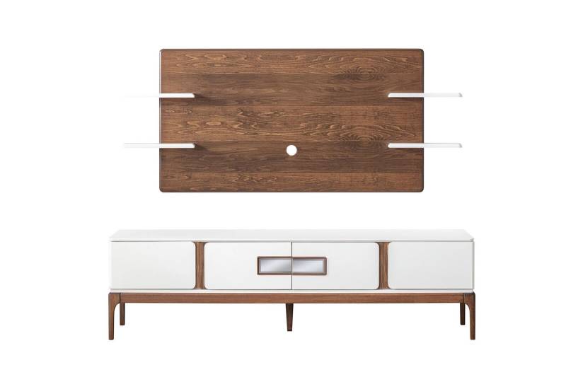 Stil Wohnzimmer set Wohnwand 2tlg. Sideboard TV-Wandpaneel Wohnwände von JV Möbel