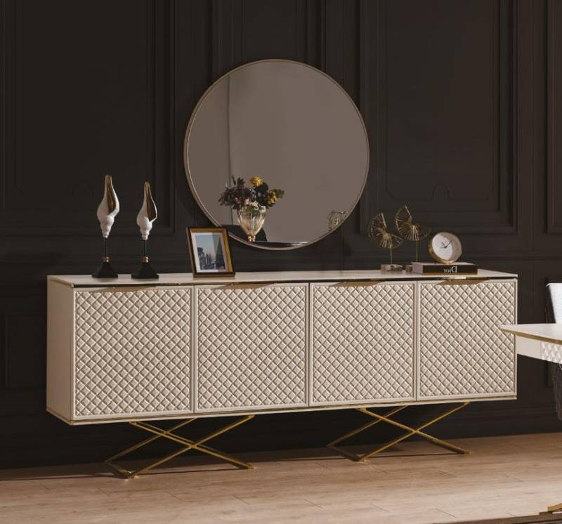 Stilvoll Esszimmer Set Sideboard und Spiegel modern Holzmöbel 2tlg von JV Möbel