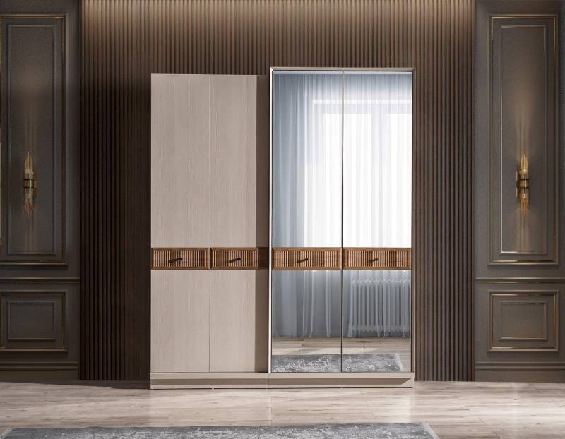 Stilvoll Kleiderschrank Luxus Schrank Modern Beige Schlafzimmer Möbel von JV Möbel
