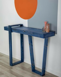 Stilvoll Konsolentisch Blau Wohnzimmer Konsole Modern Designer Sideboard von JV Möbel