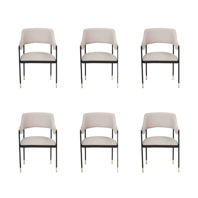 Stilvoll Stuhl Esszimmerstuhl Weiße 6x Stühle Küchenstuhl Lehnstuhl Luxus von JV Moebel