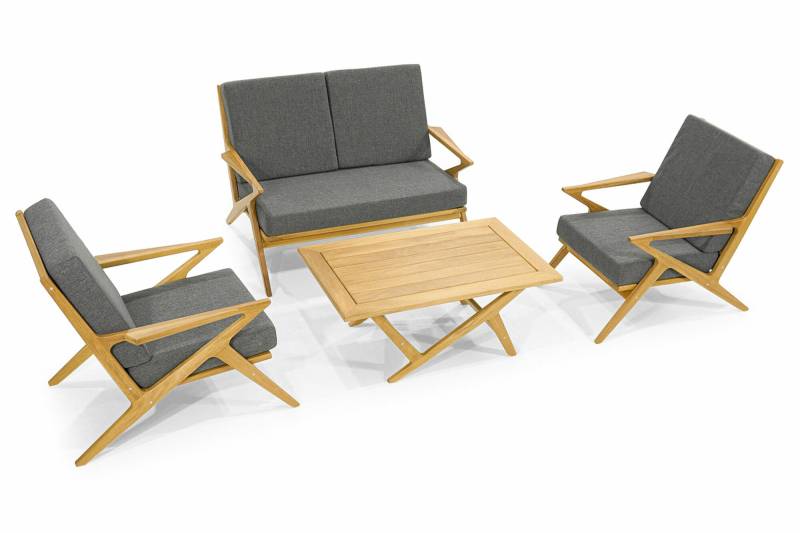 Stilvolle Garten Möbel Designer 2-Sitzer 2x Polster Sessel Couchtisch von JV Möbel