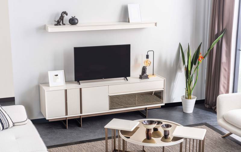 Stilvolle Wohnwand Designer TV-Lowboard Moderne Regale Robuste Möbel von JV Möbel