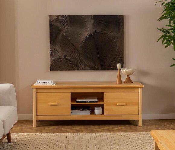 Stilvoller Beiger TV-Ständen Schubladen Kommode Designer Holz Lowboard von JV Moebel