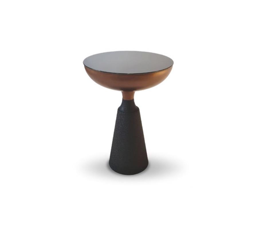 Stilvoller Runder Beistelltisch Designer Wohnzimmer Möbel mit Glasplatte von JV Möbel