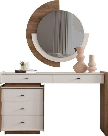 Stilvoller Schminktisch Designer Edler Rundspiegel Schlafzimmer 2tlg Set Stilvoller Schminktisch Designer Edler Rundspiegel Schlafzimmer 2tlg Set von JV Moebel