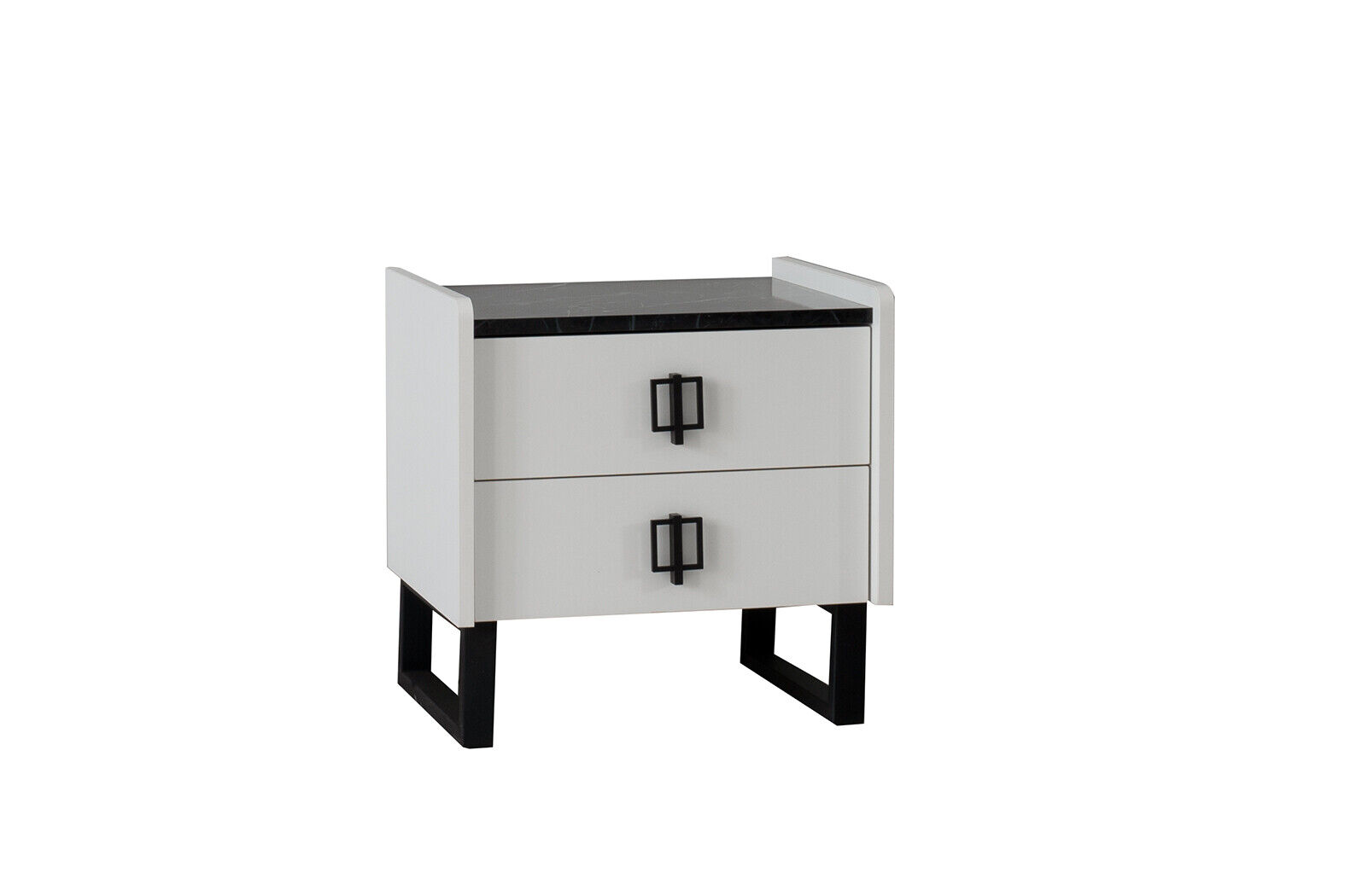 Stilvoller Weißer Nachttisch Designer Holzkommode Luxus Nachtkonsole Stilvoller Weißer Nachttisch Designer Holzkommode Luxus Nachtkonsole von JV Möbel