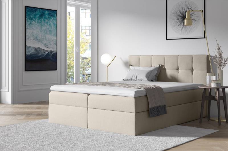 Stoff Boxspringbett Textil Design Doppel Hotel Modern Bett Schlafzimmer Betten von JV Möbel