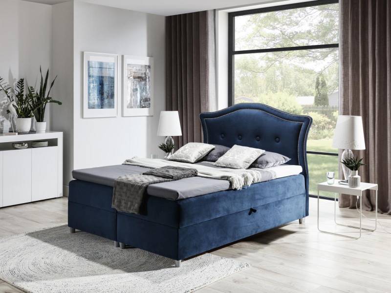 Stoff Boxspringbett Textil Design Doppel Hotel Modern Bett Schlafzimmer Betten von JV Möbel
