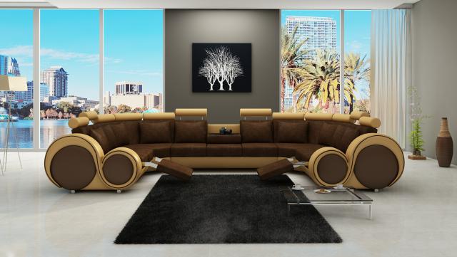 Stoff Textil Couch Textilsofa mit USB Ecksofa Couch Wohnlandschaft XXL Relax Neu von JV Möbel