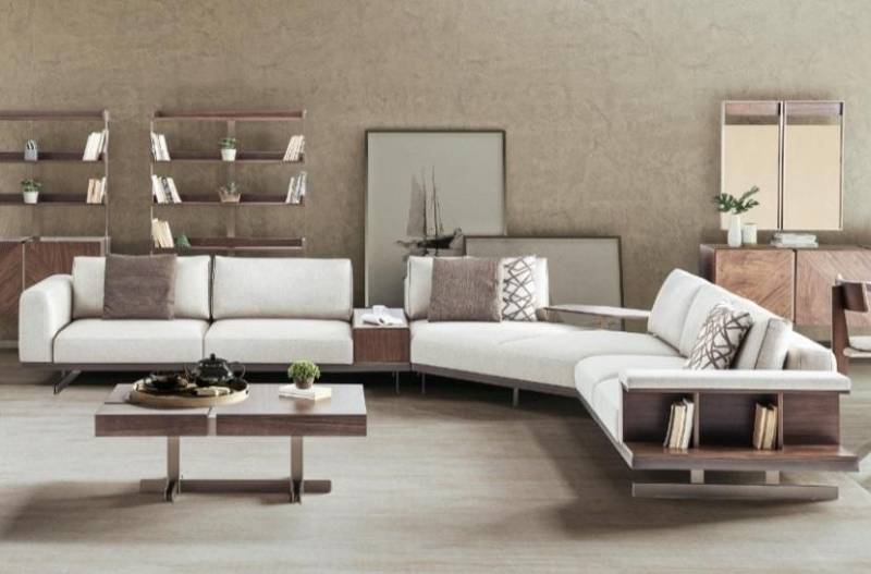 Stoffsofa Ecksofa L Form Sofa Stoff Sofas Grau Moderne Möbel Couchen von JV Möbel