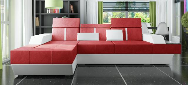 Stoffsofa Ecksofa Textil Stoff Wohnlandschaft Polster Neu Textilsofa Sofa Couch von JV Möbel