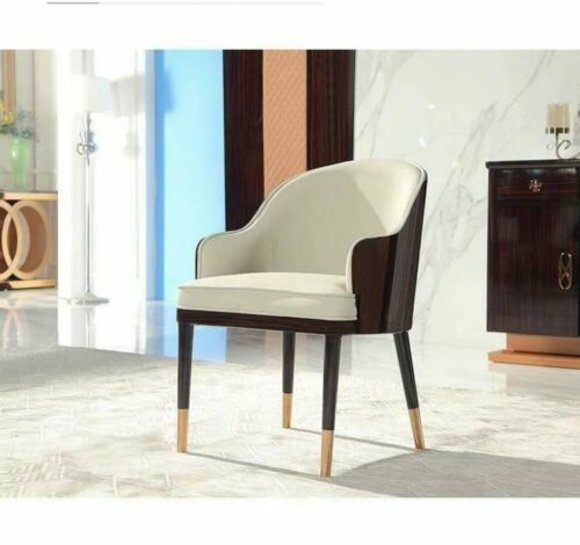 Stuhl 1x Ess Zimmer Polster Stuhl Fernseh Lounge Club Leder Textil Sitz von JV Möbel