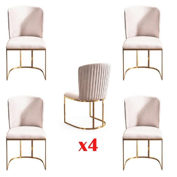 Stuhl 4x Stühle Gruppe Set Wohn Esszimmer Garnitur Stil Textil Moderne Stuhl 4x Stühle Gruppe Set Wohn Esszimmer Garnitur Stil Textil Moderne von JV Möbel