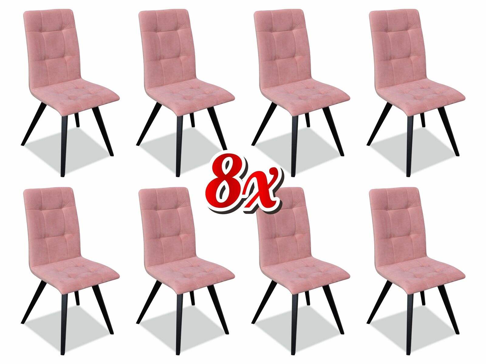 Stuhl 8x Esszimmer Polsterstuhl Fernseh Lounge Textil Sitz Sessel Set Neu Club von JV Möbel