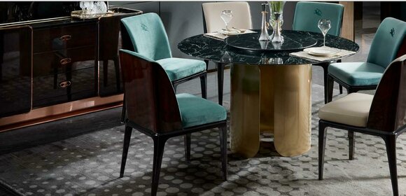 Stuhl Blau Esszimmer Moderne Stühle Design Möbel Luxus Designer Einrichtung Neu von JV Moebel