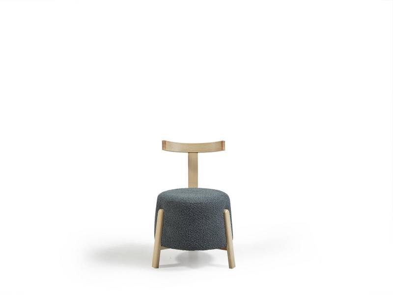 Stuhl Esszimmer Polsterstuhl Lounge Textil Sitz Sessel Grau Neu Rund von JV Möbel