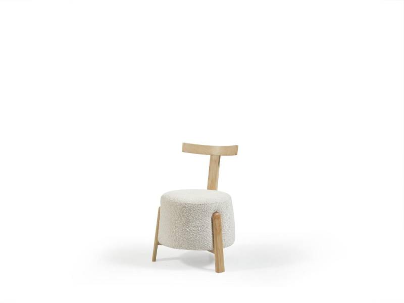 Stuhl Esszimmer Polsterstuhl Lounge Weiß Textil Sitz Sessel Holz Neu von JV Möbel