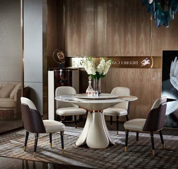 Stuhl Leder Milch Holz Neu Kreative Modern Design Möbel Luxus Esszimmer Stühle von JV Moebel