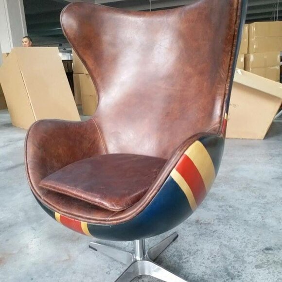 Stuhl Loungesessel Vintage Drehstuhl Chef Sessel Lounge Club Leder Jack von JV Möbel